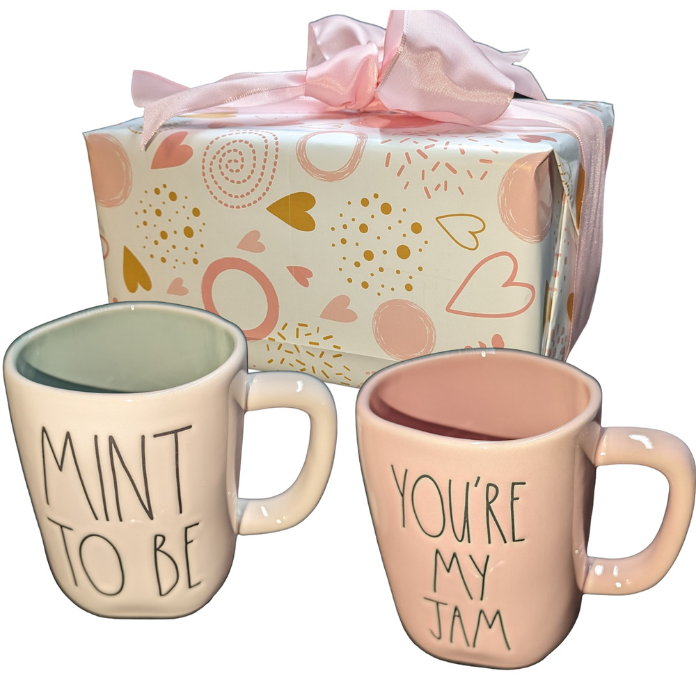 Rae Dunn 2pk Mug Set YOU'RE MY JAM and MINT TO BE - Gift Wrapped!